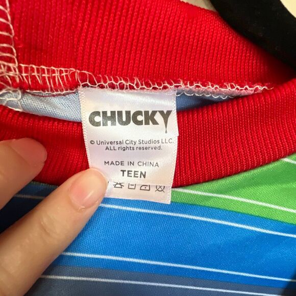 CHUCKY Costume Size Teen One Piece Spirit Halloween Child’s Play Horror Movie - Picture 4 of 9